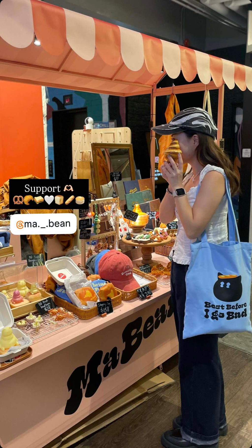 BEST BEFORE I GO BAD黑貓淺藍色環保袋