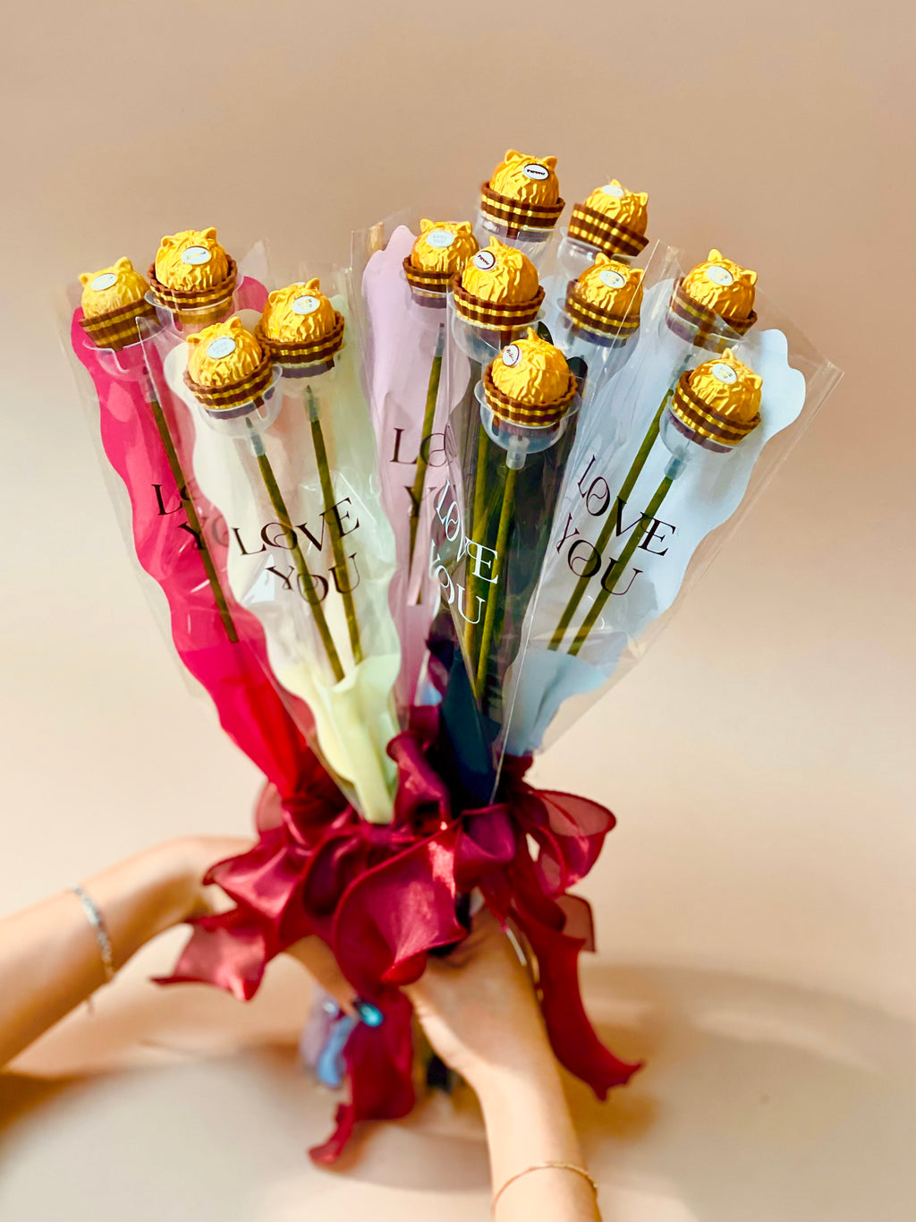 情人節限定金莎貓Couple花束