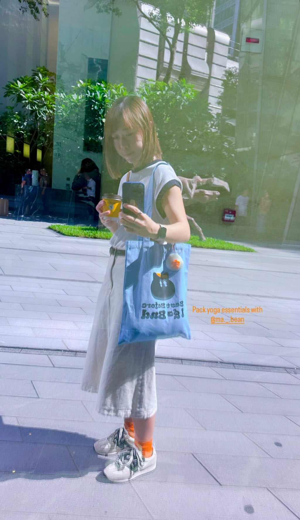 BEST BEFORE I GO BAD黑貓淺藍色環保袋