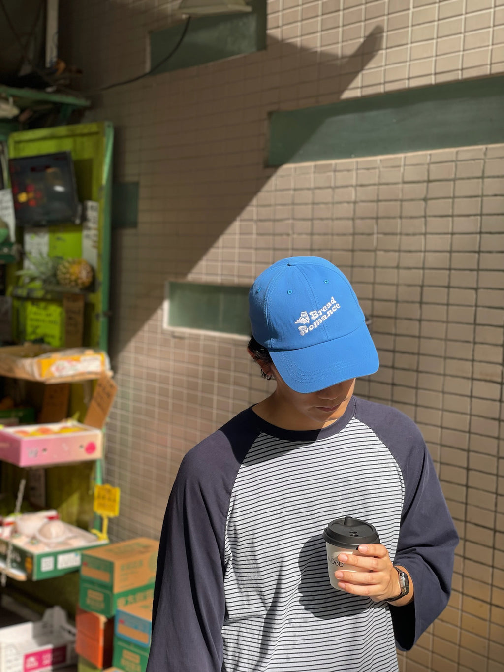 Bread Romance 刺繡藍色鴨舌帽