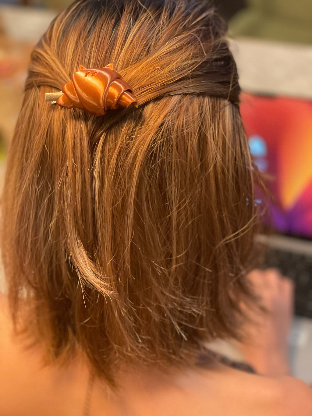 3D牛角喵咪一字夾