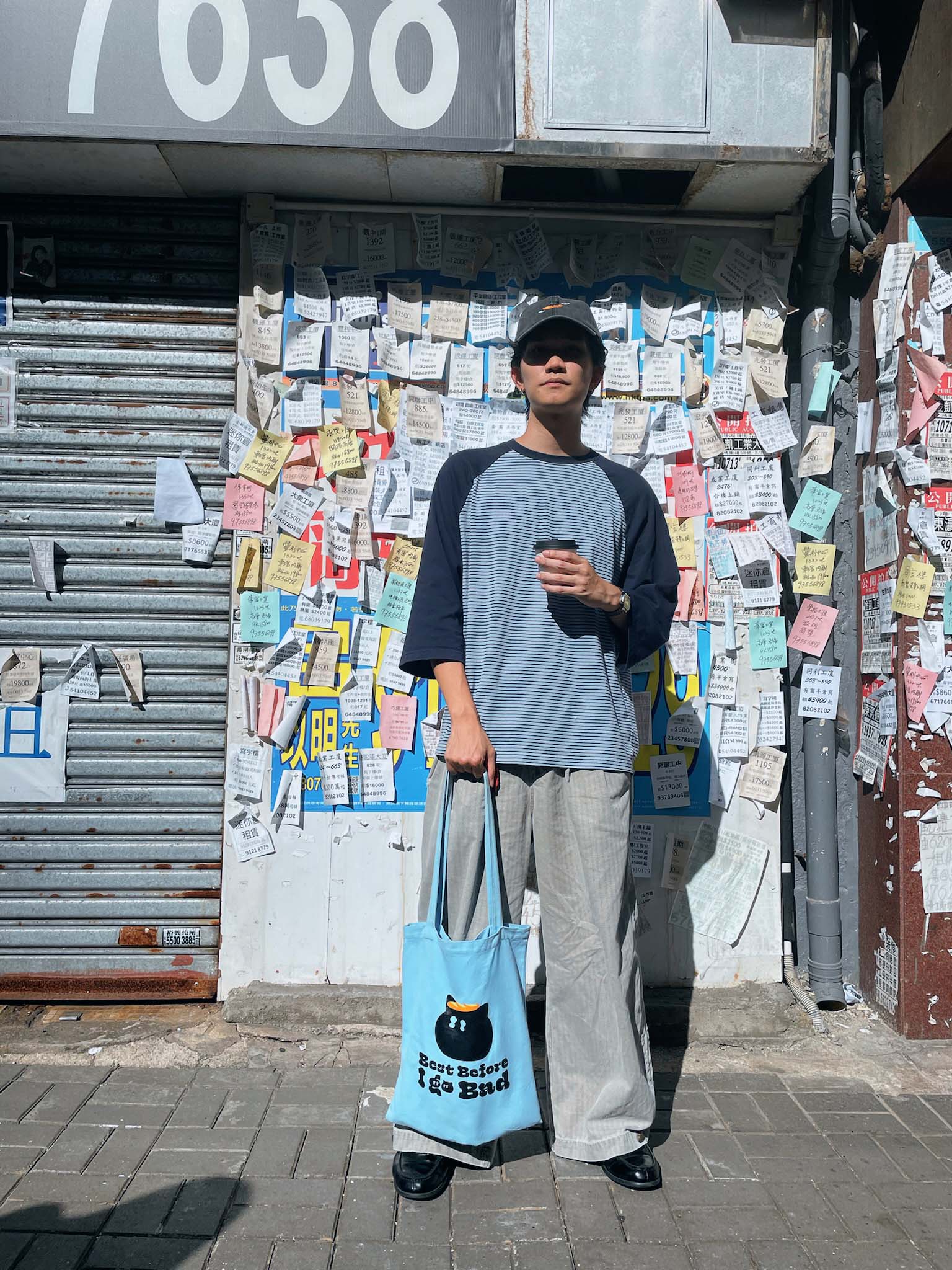 BEST BEFORE I GO BAD黑貓淺藍色環保袋