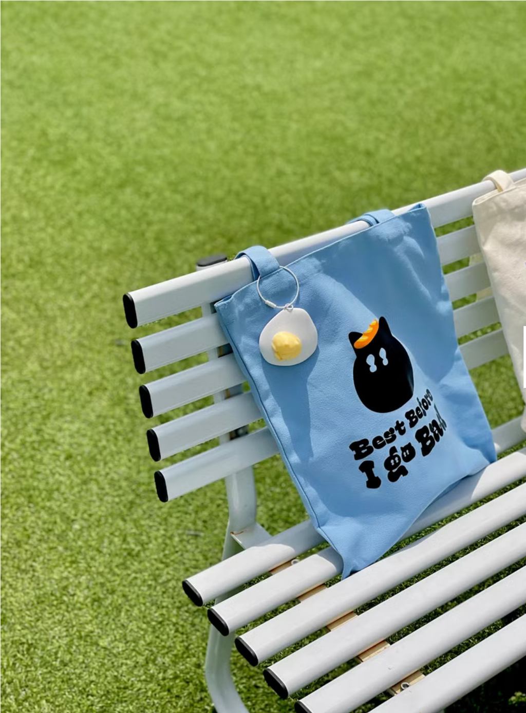 BEST BEFORE I GO BAD黑貓淺藍色環保袋