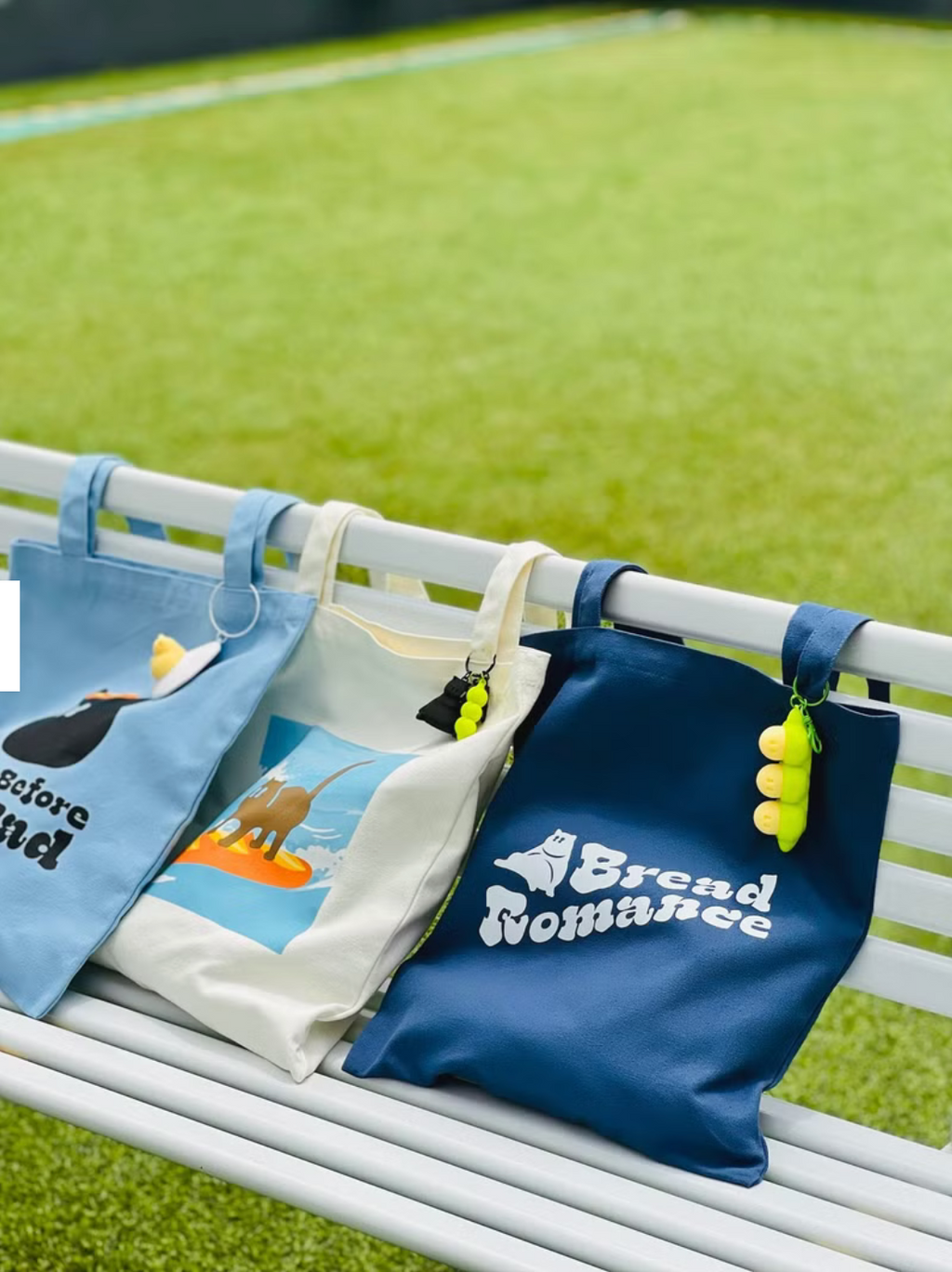 法包Baguette衝浪貓 米白色環保袋