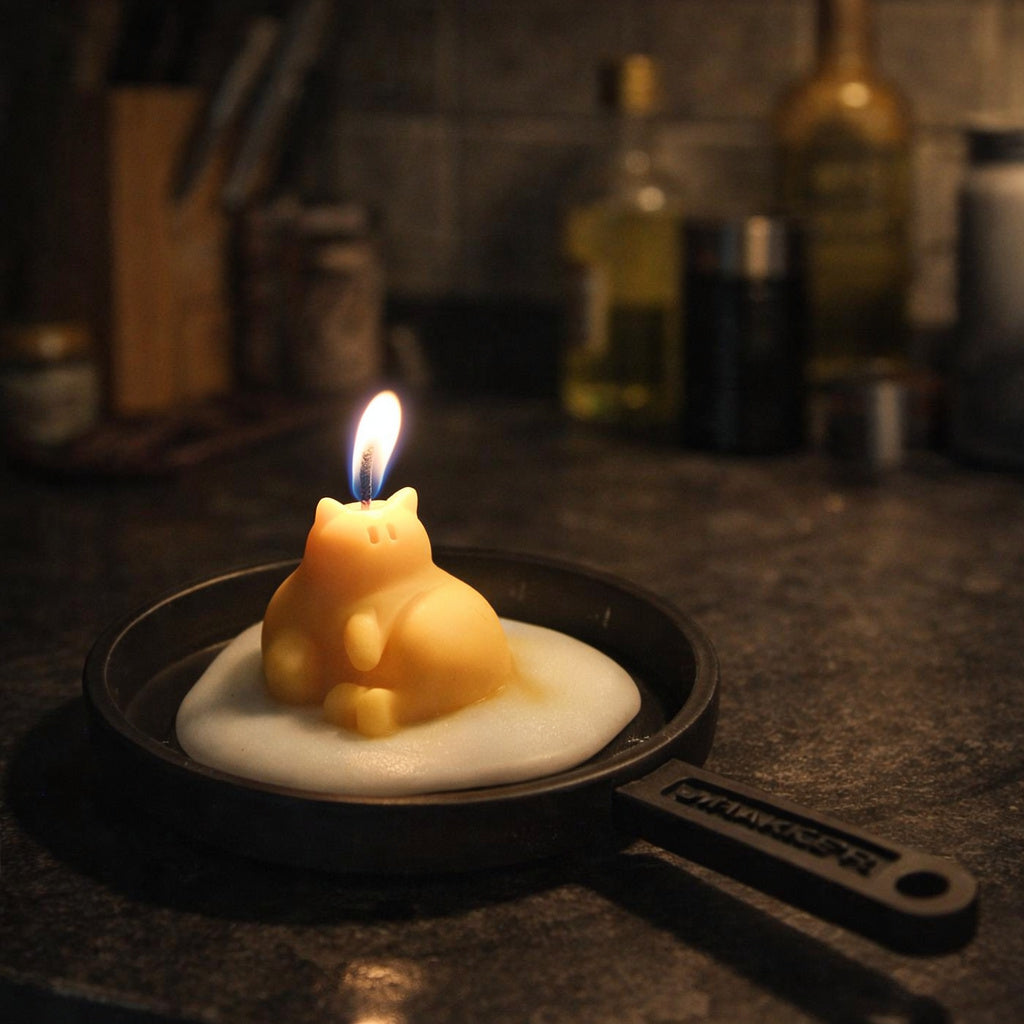 太陽蛋蛋黃貓手工蠟燭